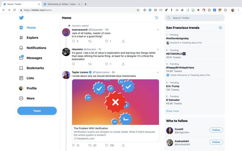 Twitter tests out another desktop redesign with trends on the right, navigation on the left – TechCrunch